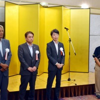 全国レンタカー協会の新役員体制。左から岩崎会長、藤原副会長、村上副会長、白石副会長　※岡島副会長は欠席