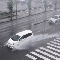 豪雨での走行