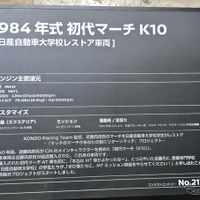 日産自動車大学校の学生たちがレストアした「マッチのマーチ」1984年式 初代日産マーチK10（東京オートサロン2026）