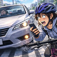 スマートフォン操作などの「ながら運転」（イメージ）
