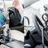 サンワサプライのドリンクホルダーに差し込むだけで設置できる車載ホルダー