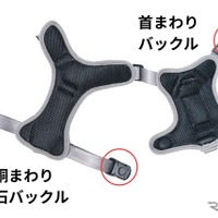 コンビのペットブランド「コムペット」のシートベルトを通すだけの「カーリンク ハーネス」