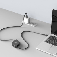 Kashimura・USB充電＆同期ケーブル リール1.2m C-C PD100W BK（AJ-678）