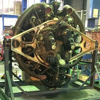 第二次世界大戦時の米国主力戦車「M4シャーマン中戦車」の初期生産モデルに搭載されたコンチネンタル社製の空冷星形9気筒R975エンジン。NPO法人防衛技術博物館を創る会が、コレクターより譲り受けた未使用新品（故障時の交換用に倉庫に保管されていたもの）