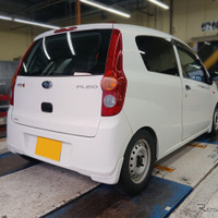 テイン フレックスZ　スバル・プレオ装着例（基準車高純正比：フロント 60mmダウン / リア 65mmダウン）