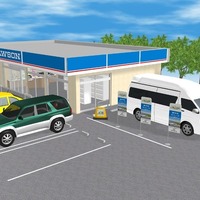 ローソン店舗駐車場での車中泊利用イメージ