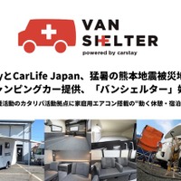 被災地支援プロジェクト「バンシェルター」、熊本地震でキャンピングカー2台を提供