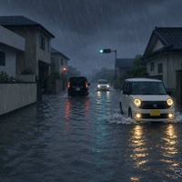 進入しない!! 冠水路は危険（イメージ）