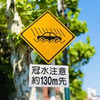 冠水注意標識