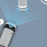 “スマートアシスト” ： 交差点右折時の対向直進車検知機能（作動イメージ）