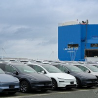 三河港に並ぶ Model Y L