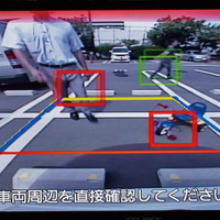 イクリプス・カメラ機能拡張BOXで、「障害物検知」の表示がされているところ。