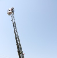 消防はしご車の上昇体験