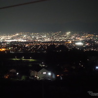 おそとのてらすから眺める甲府市街地の夜景