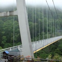 上野スカイブリッジ（群馬県上野村）。天気悪い