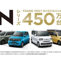 ホンダの軽自動車「N」シリーズ、累計販売450万台突破…初代『N-BOX』発売から15年で達成 画像
