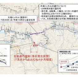 大滝トンネルの通行について