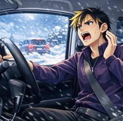 大雪や積雪・凍結路での自動車運転（イメージ）