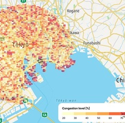 Area Analytics ツール画面 (渋滞レベル％) イメージ