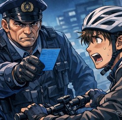 自転車に青切符（イメージ）