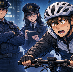 自転車に青切符（イメージ）