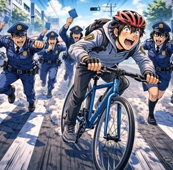 自転車に青切符（イメージ）