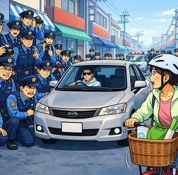 自転車の横を無理に抜けば……