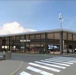 「ヤナセ福岡支店」(メルセデス・ベンツ福岡中央)のリニューアルイメージ