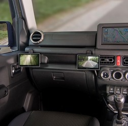 『ジムニー』シリーズ向け5インチモニター専用スタンド「SSM-ST04」装着イメージ