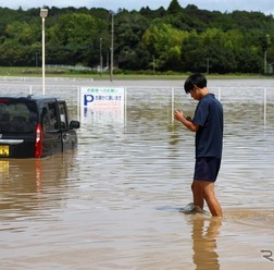 千葉県で記録的豪雨(8月14日、千葉県大網白里市)