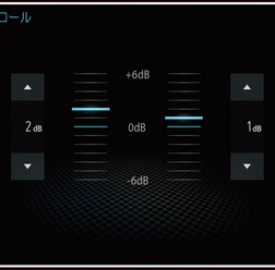 『ダイヤトーンサウンドナビ』の「トーンコントロール」画面。『ダイヤトーンサウンドナビ』には高性能な「イコライザーが搭載されているが、「トーンコントロール」も搭載されていて、手軽な補正も行えるようになっている。