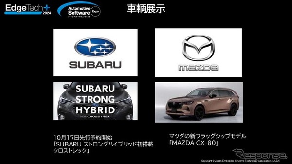 スバル クロストレックとマツダ CX-80の車両展示も行われる