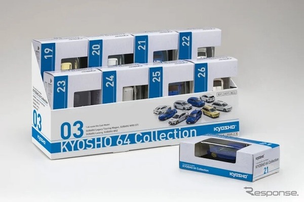 「KYOSHO 64 Collection」の新商品としてスバル車4車種をファミリーマートの一部店舗で発売