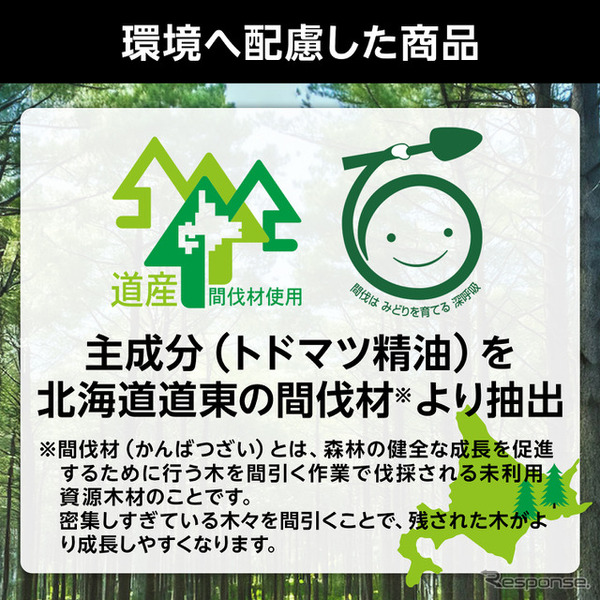 ドリンクホルダーの底に入れるだけの消臭・芳香剤、「PIAA 森の香りDe快適空間」3種類が発売