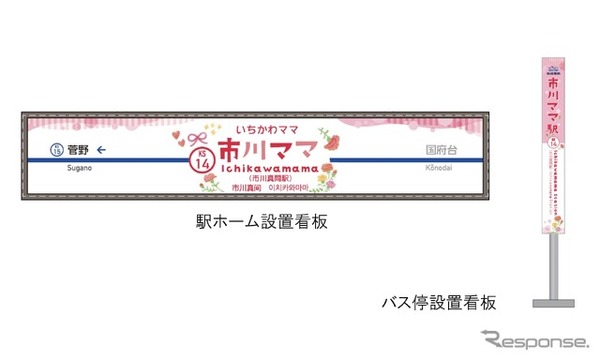 駅名看板・バス停のデザイン変更