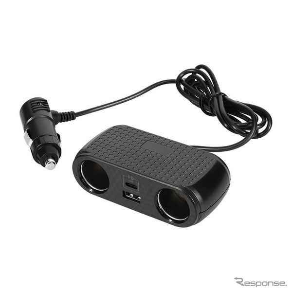 オウルテックのケーブル型車載充電器「OWL-CCUCD2C2-BK」
