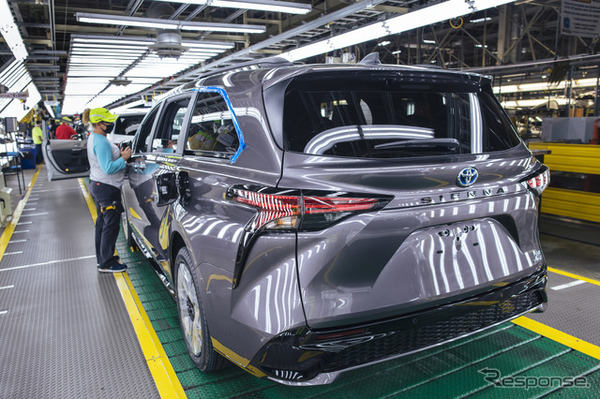 トヨタ自動車の米インディアナ工場で生産されるシエナ