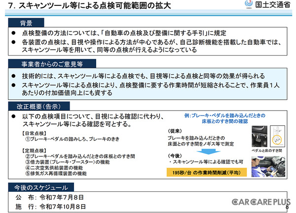 国土交通省「これからも自動車を安心・安全に使用できる社会に向けて ～時代に合わせた整備事業規制のアップデート～」