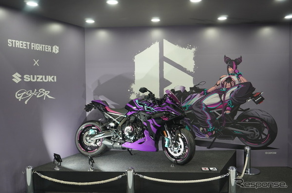 『ストリートファイター6』とコラボレーションした『GSX-8R Tuned by JURI』（大阪モーターサイクルショー2025）