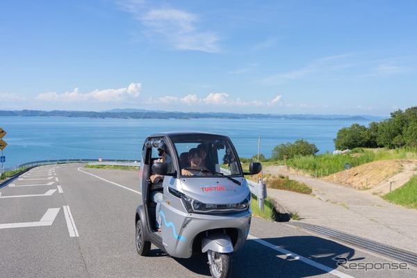 香川県土庄町の豊島で三輪電動車「EVトゥクトゥク」のレンタルサービスを開始