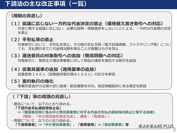 「改正下請法（取適法）・振興法の説明会」資料