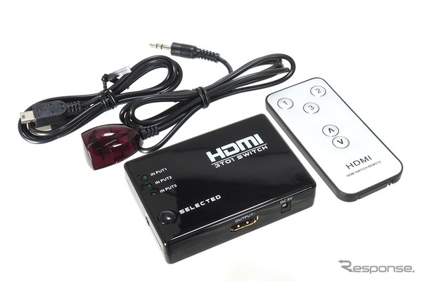 「HDMI分配器/セレクター」の一例（ビートソニック・IF21A）。