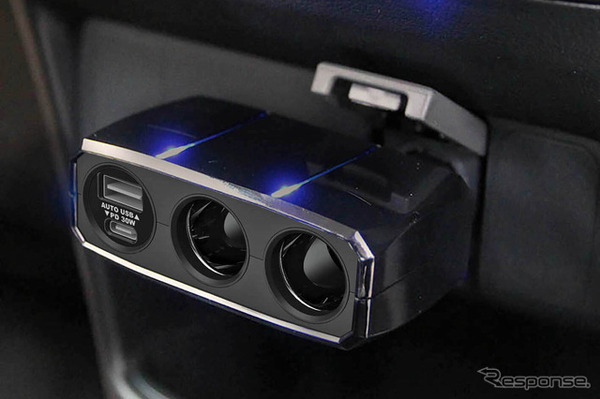 Kashimura・2連ダイレクトソケット PD30W/リバーシブルUSB自動判定（KX-246）