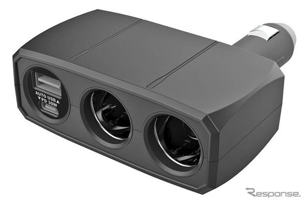 Kashimura・2連ダイレクトソケット PD30W/リバーシブルUSB自動判定（KX-246）