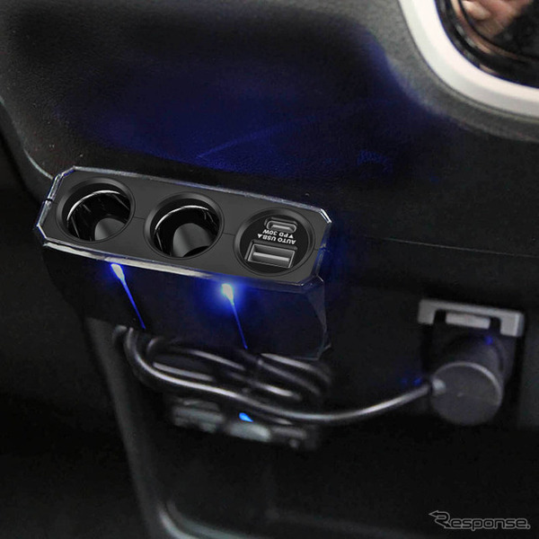 Kashimura・2連セパレートソケット PD30W/リバーシブルUSB自動判定（KX-247）