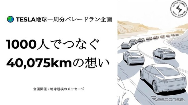 テスラのEVで「地球一周分」パレードラン
