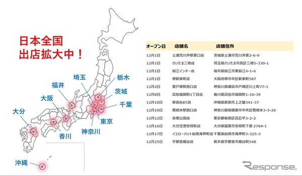 ニコニコレンタカーが2025年12月に12店舗オープン