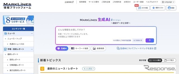 マークラインズ生成AI β版