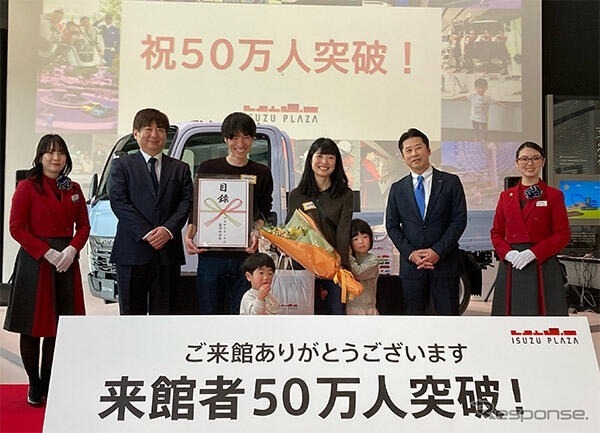 いすゞプラザの来館者数が50万人を突破