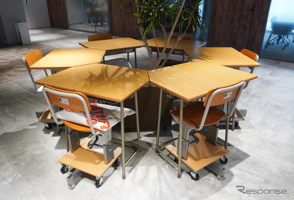 船場の共創家具がならぶヤマハ発動機の共創スペース「リジェラボ」